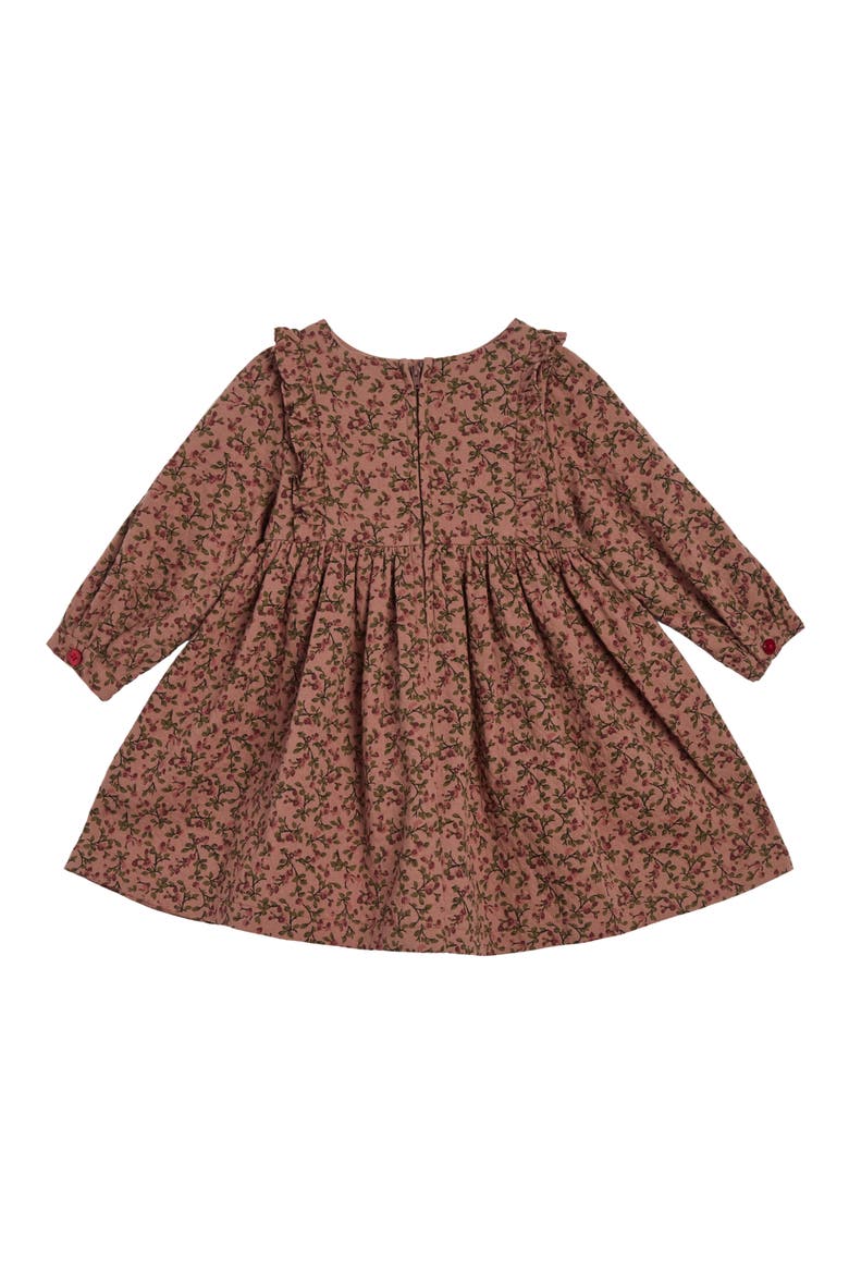 Floral Ruffle Long Sleeve Dress with Bloomers, Alternate, color, BROWN