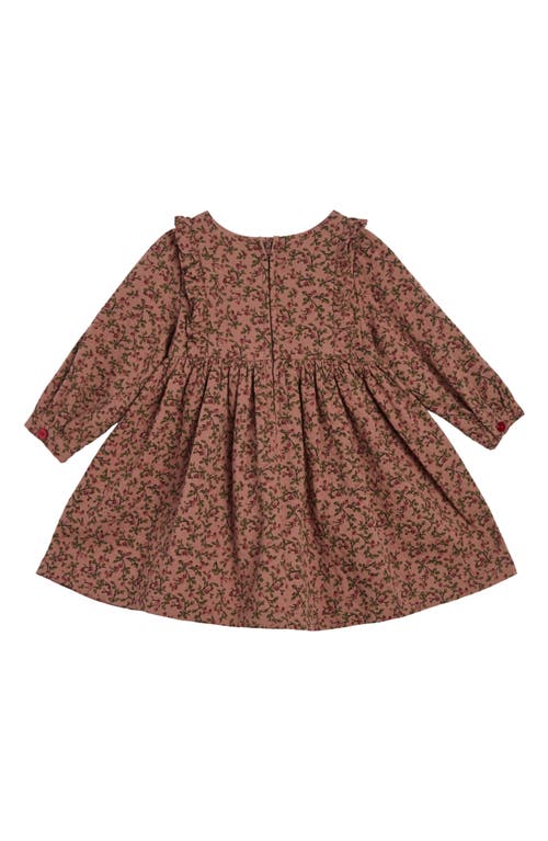 Pippa & Julie Floral Ruffle Long Sleeve Dress With Bloomers In Brown