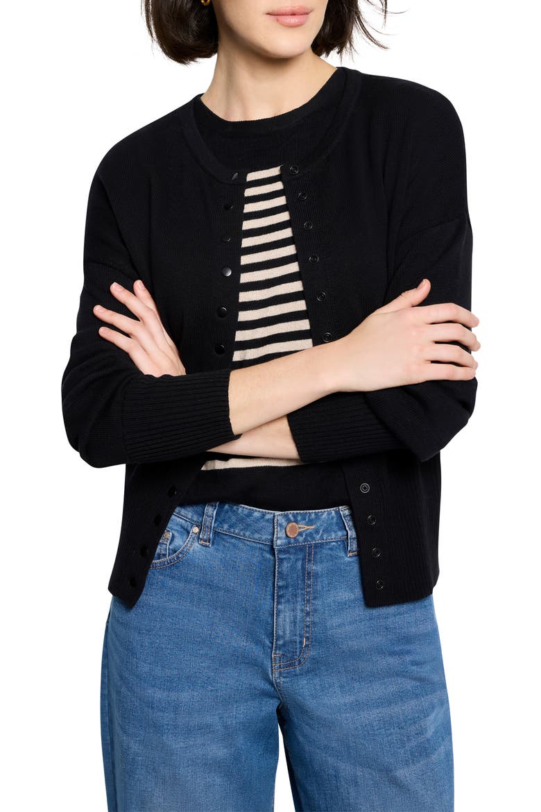 Snap It Up Cardigan, Main, color, BLACK ONYX