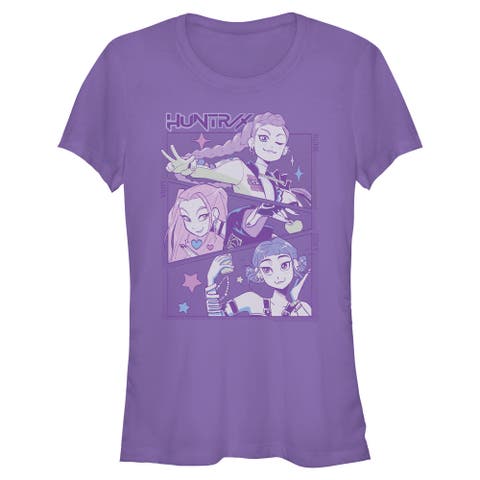Junior's KPop Demon Hunters Huntrix Group Panels  Graphic T-Shirt