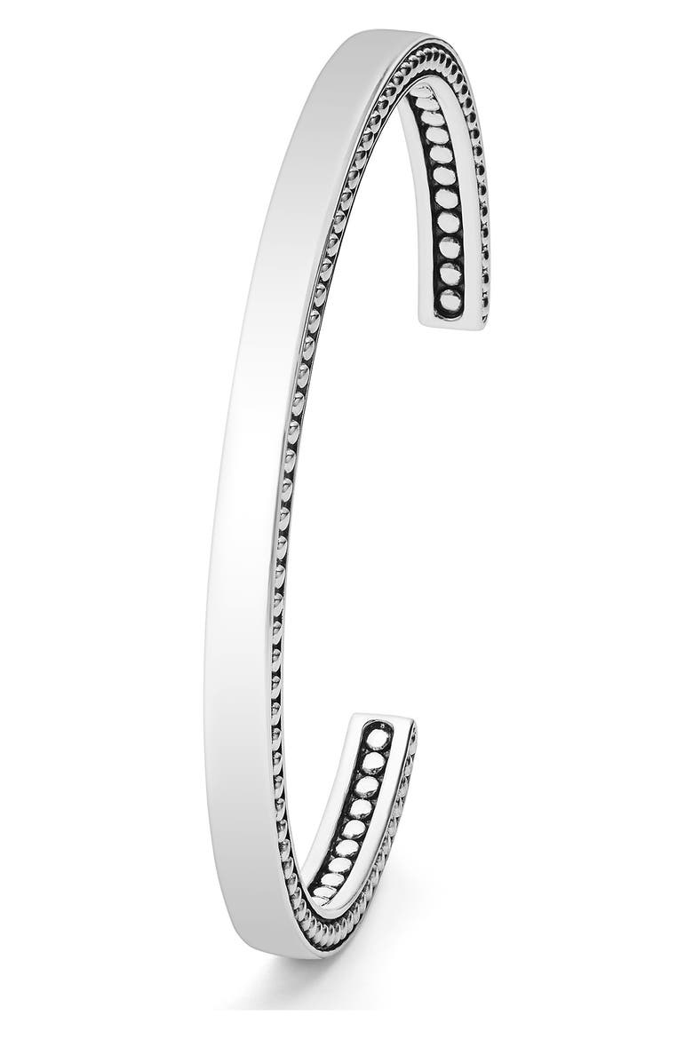 Men's Anthem Sterling Silver Caviar Cuff Bracelet, Alternate, color, SILVER