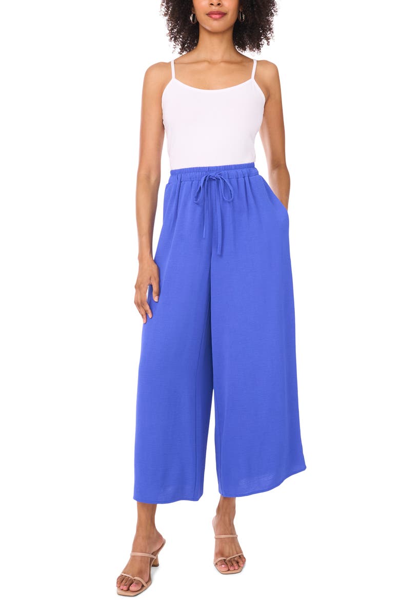 Vince Camuto Crinkled Drawstring Waist Pants, Alternate, color, Dazzling Blue