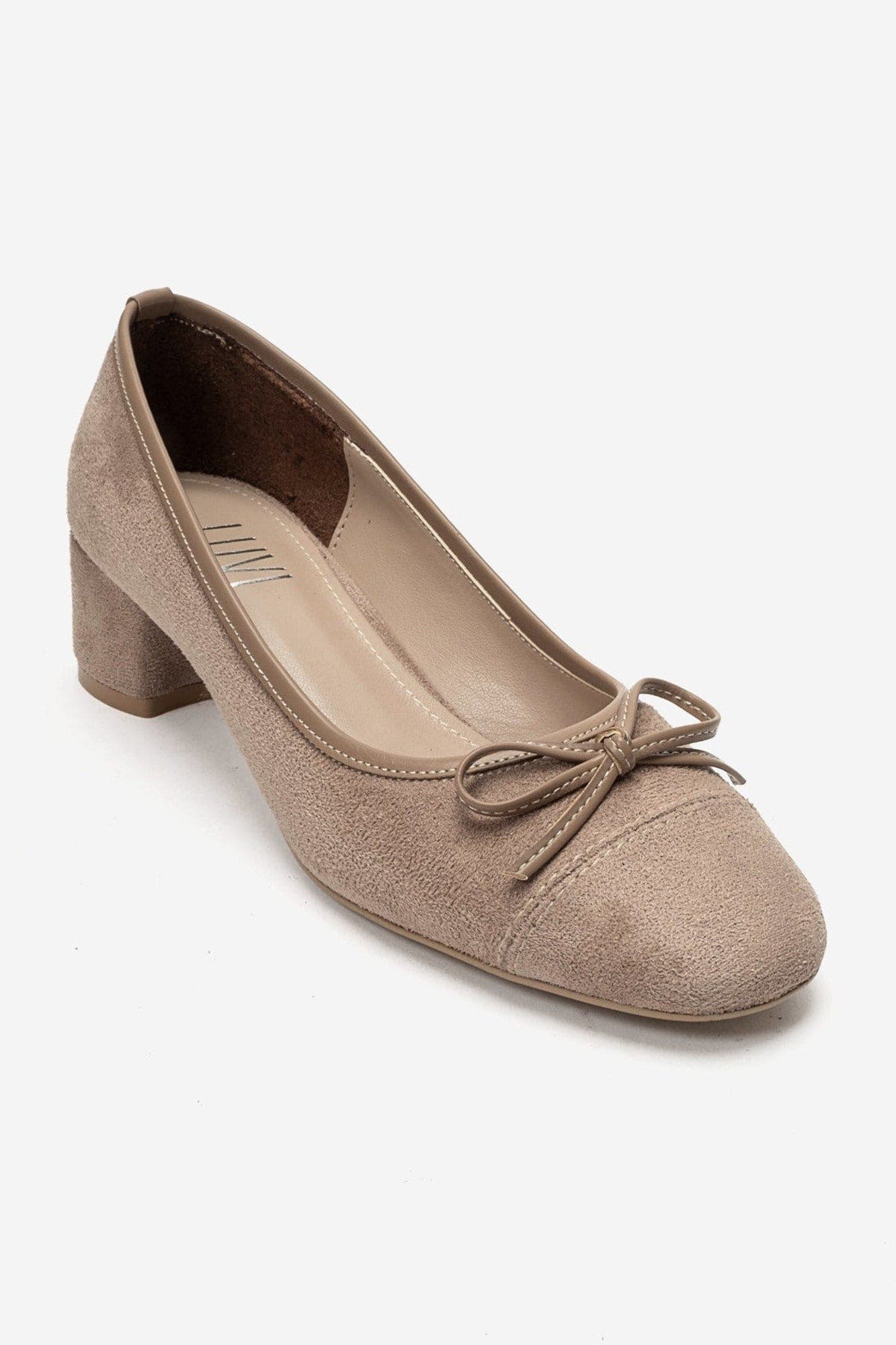 Leslie Block Heel Pump, Main, color, Mink Suede