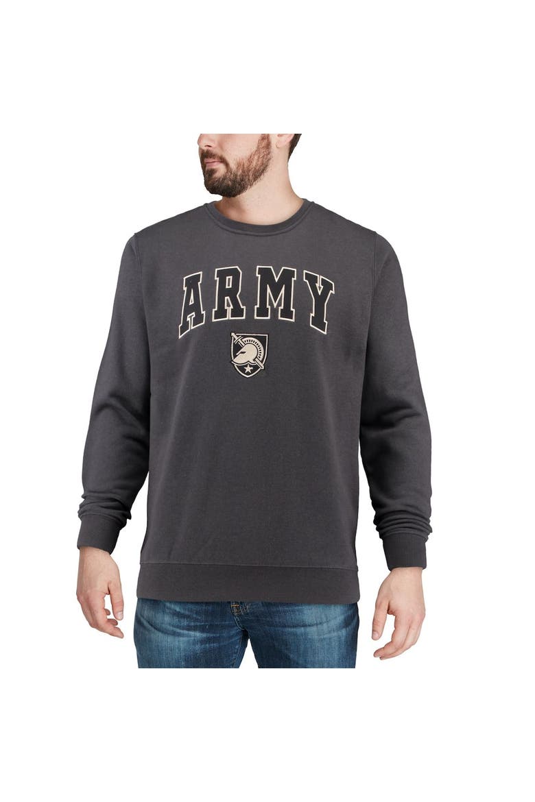Men's Colosseum Charcoal Army Black Knights Arch & Logo Crew Neck Sweatshirt, Alternate, color, Charcoal