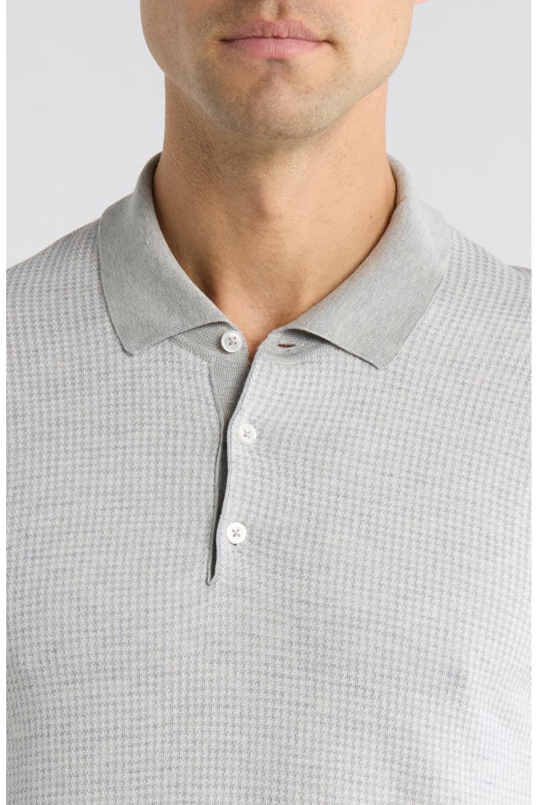Francois Long Sleeve Cotton & Silk Polo Sweater, Alternate, color, LIGHT GREY
