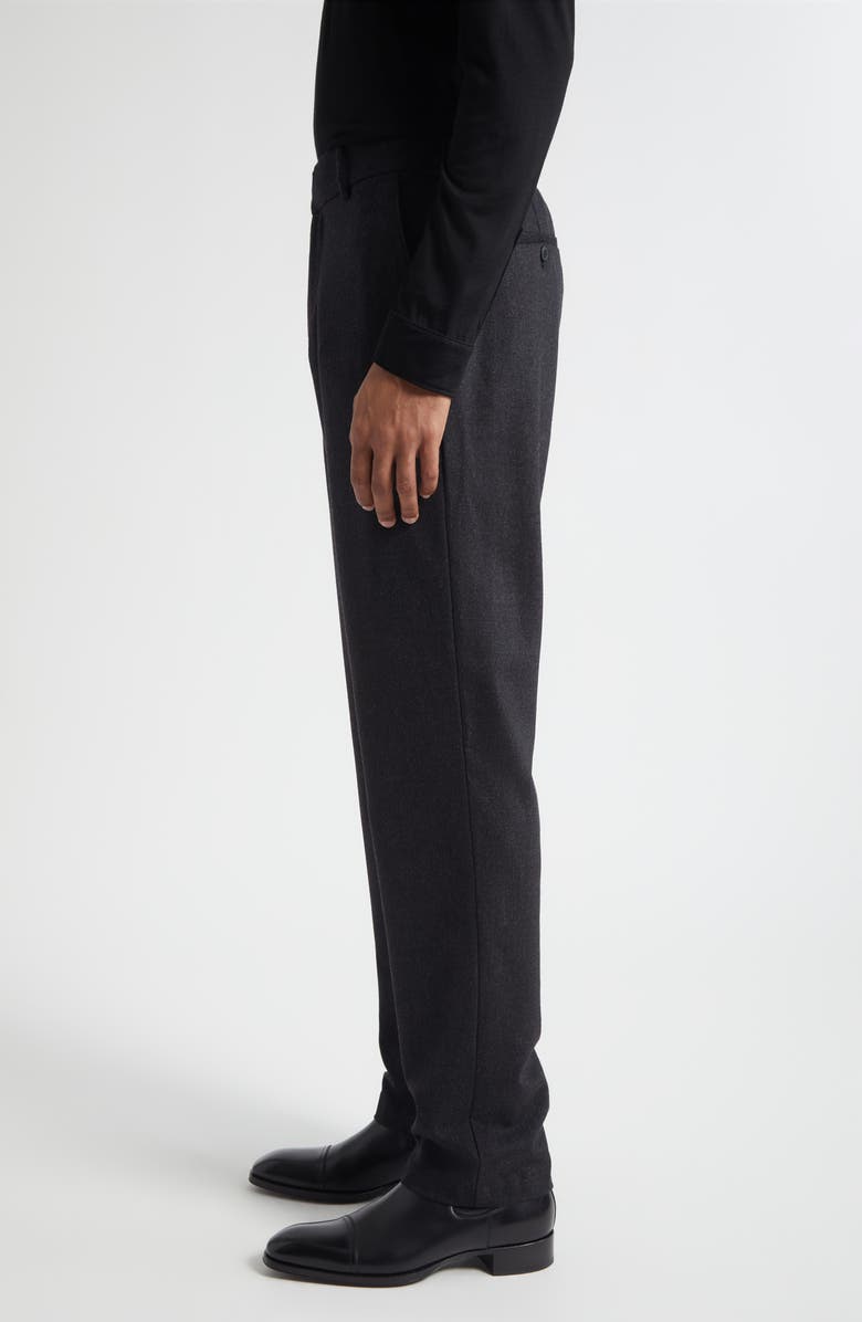 Sunspel Stretch Virgin Wool & Cashmere Flannel Trousers, Alternate, color, Charcoal Melange
