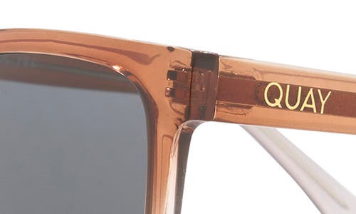 Quay Wired 56mm Square Sunglasses In Tan Clear/smoke Lens
