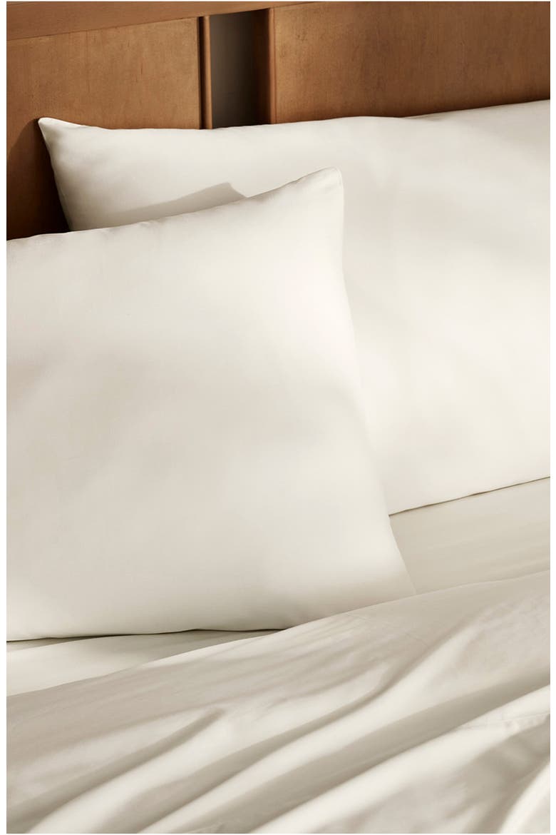 Percale Hemmed Sheet Set, Alternate, color, CREAM