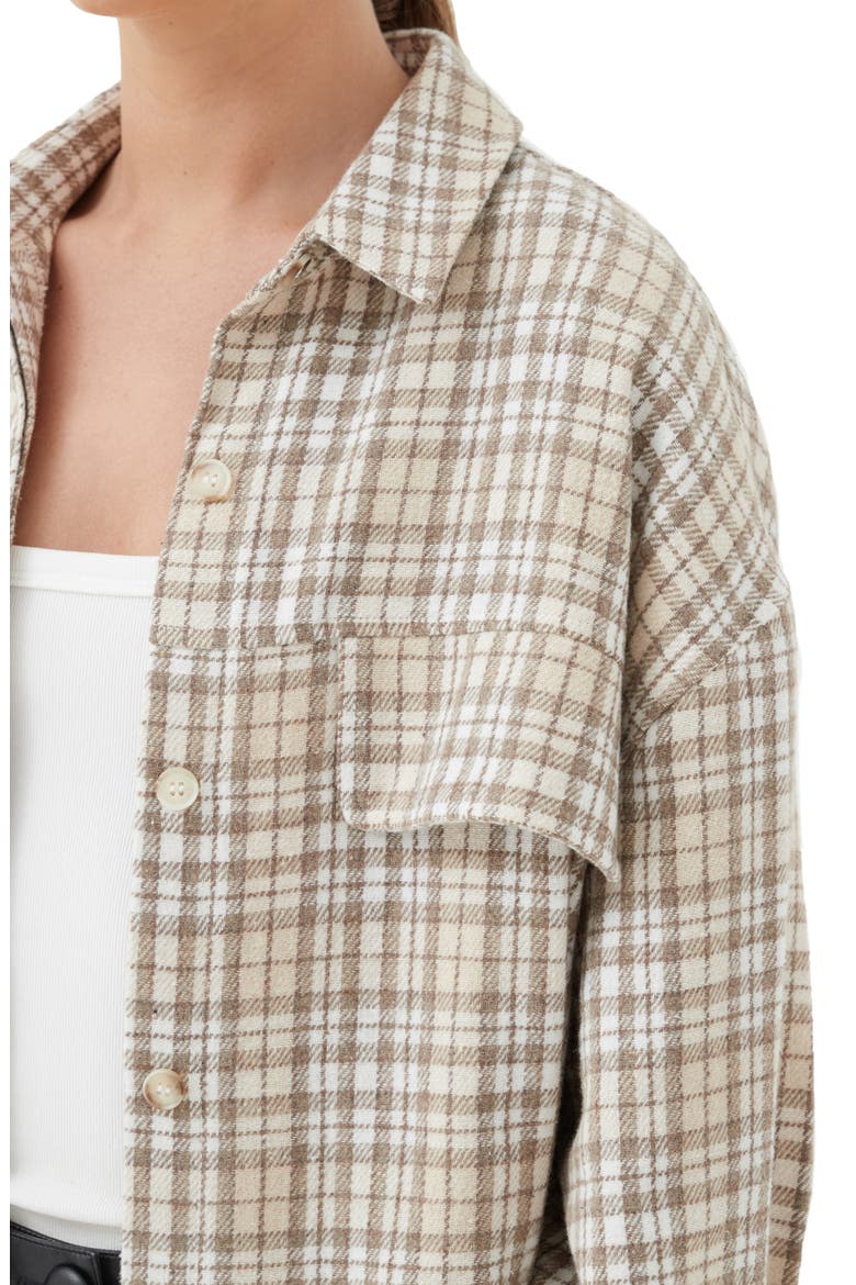 Coralie Check Button-Up Shirt, Alternate, color, BEIGE AND WHITE CHECK
