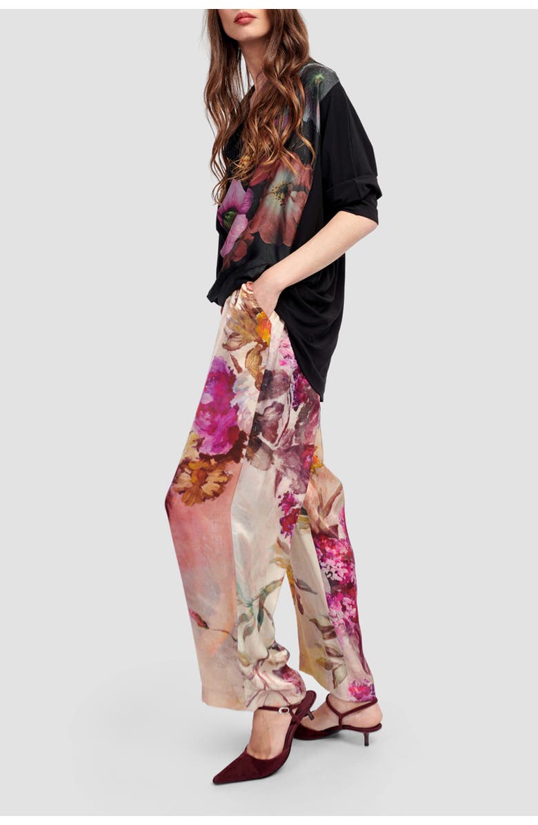 Alembika Rose-colored  flowers pull-on dress pants, Alternate, color, 