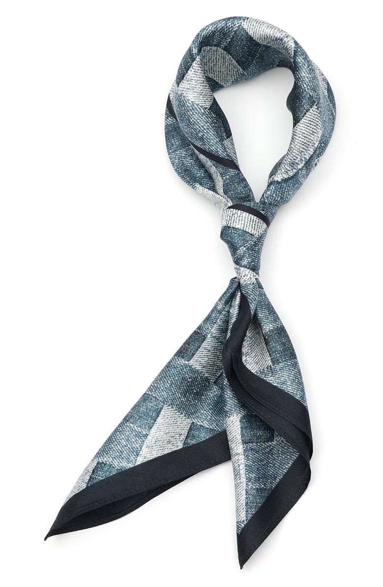 Kurt Geiger London Denim Print Silk Bandana, Alternate, color,