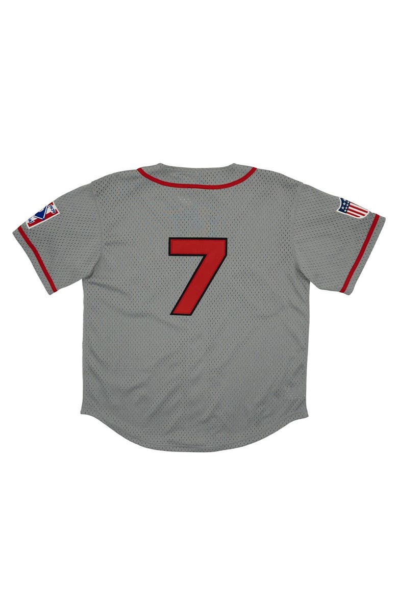 RINGS & CRWNS Men's Rings & Crwns #7 Gray Philadelphia Stars Mesh Button-Down Replica Jersey, Alternate, color, Gray