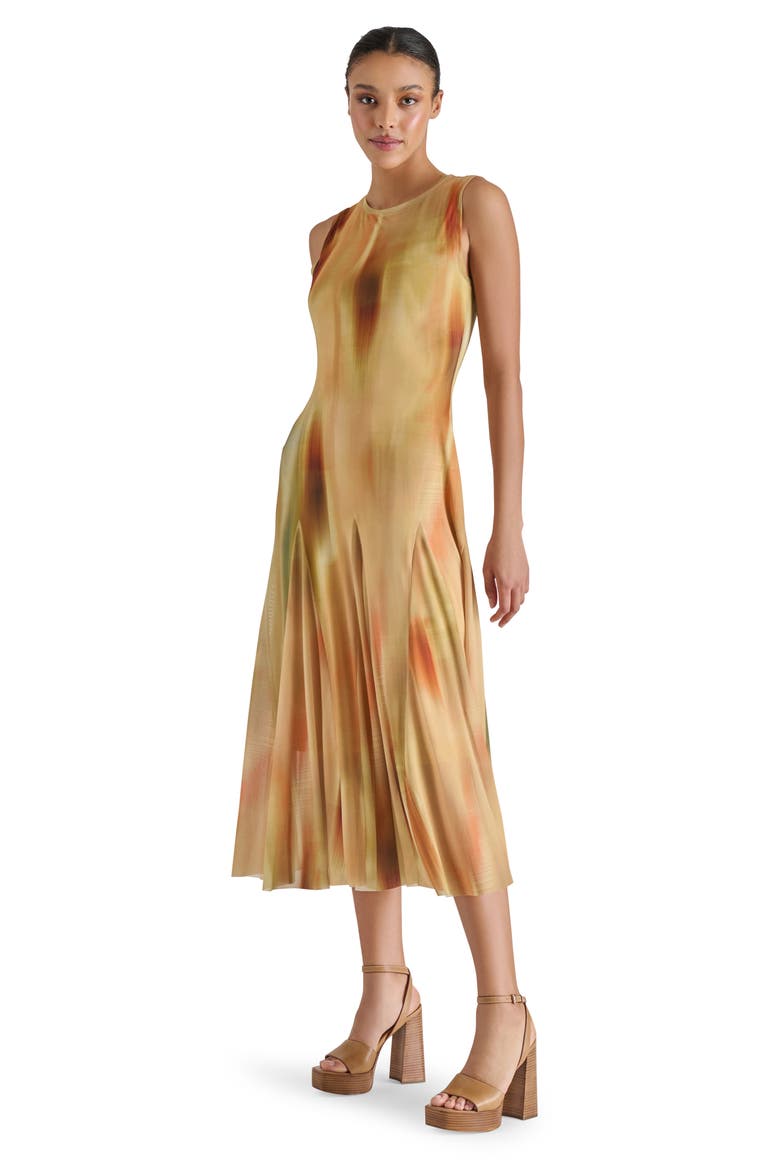 Marenne Pleated Midi Dress, Alternate, color, LIGHT SAND