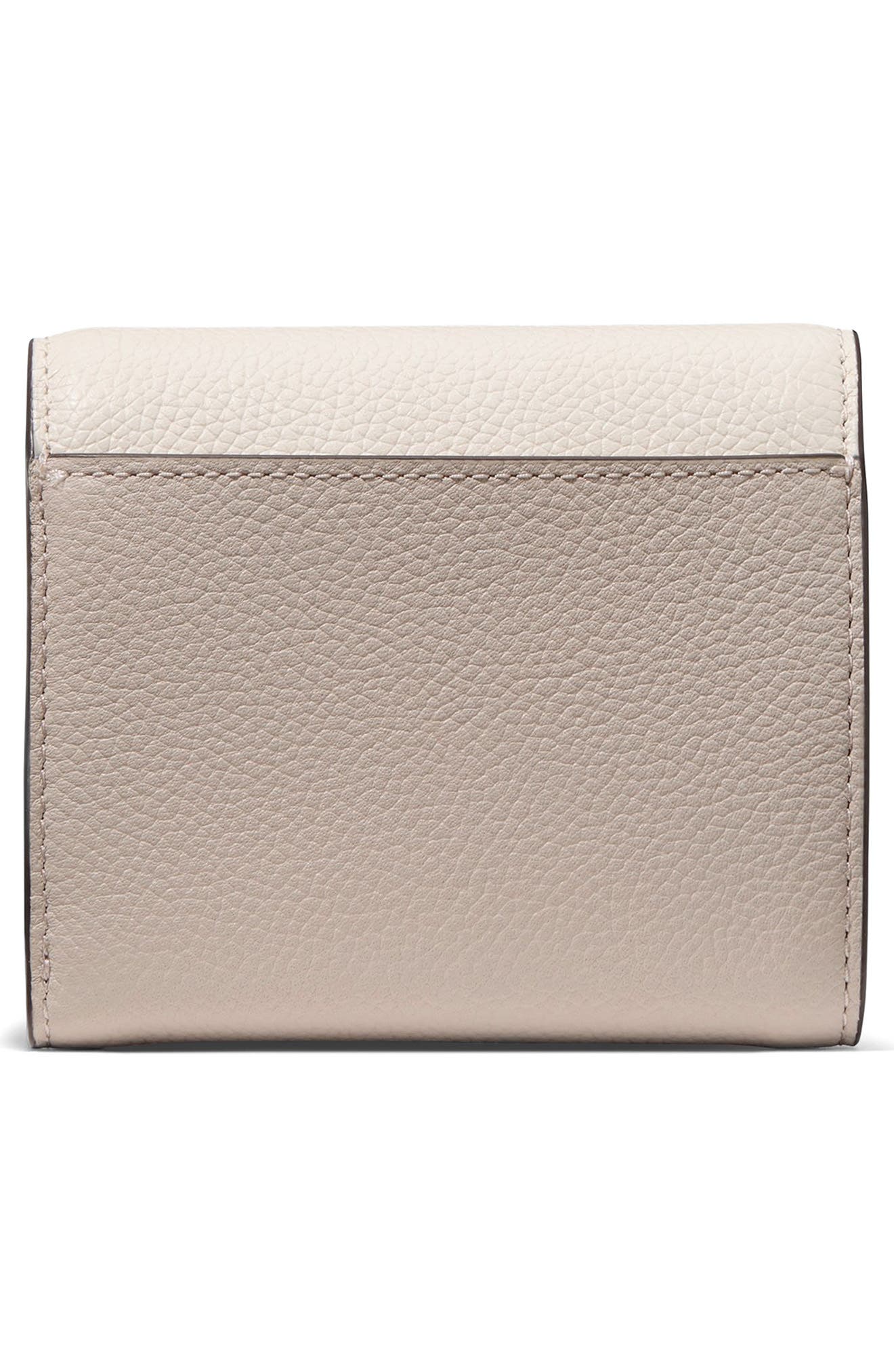 deco colorblock pebble leather trifold wallet, Alternate, color, CASHEW MILK MULTI
