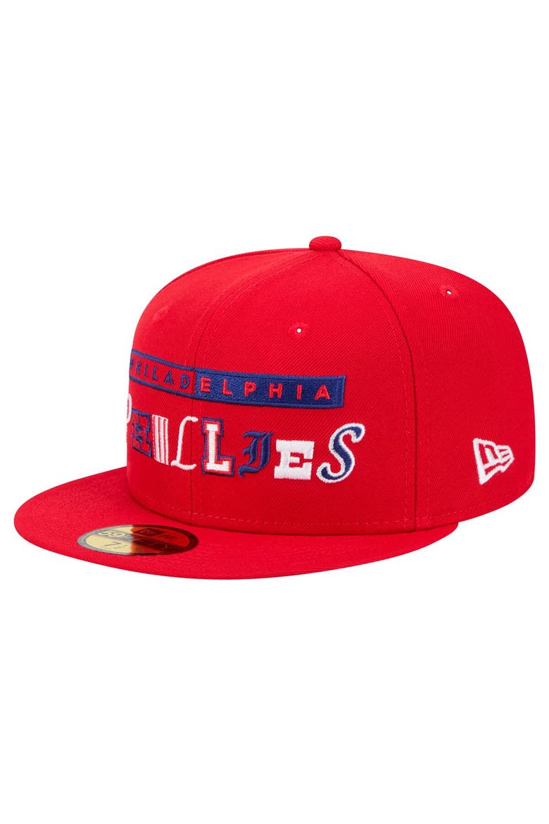Men's New Era Red Philadelphia Phillies Ransom 59FIFTY Fitted Hat, Main, color, Red