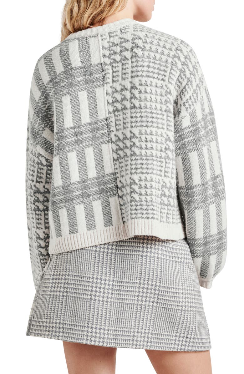 Splendid Elliott Mixed Plaid Sweater, Alternate, color, Grey Glen Check