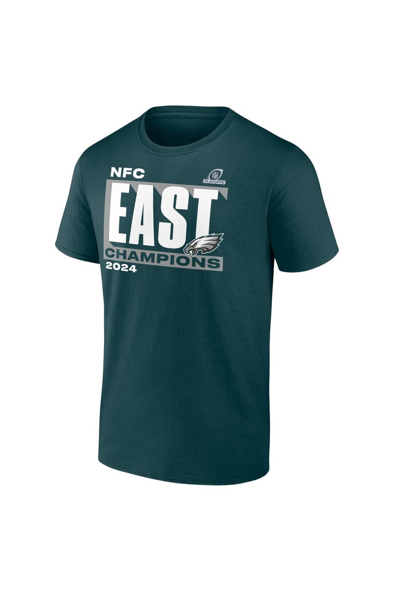 Men's Fanatics  Midnight Green Philadelphia Eagles 2024 NFC East Division Champions Conquer T-Shirt, Alternate, color, Green