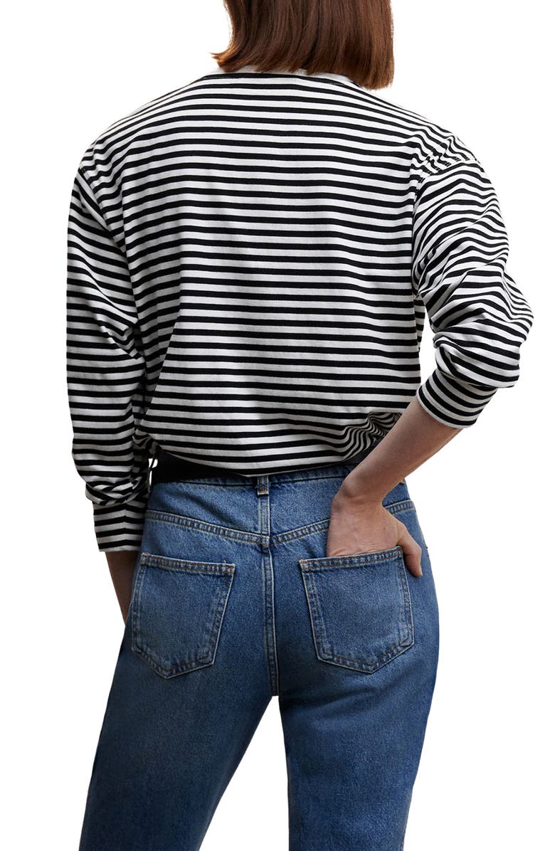 MANGO Stripe Long Sleeve Cotton T-Shirt, Alternate, color,