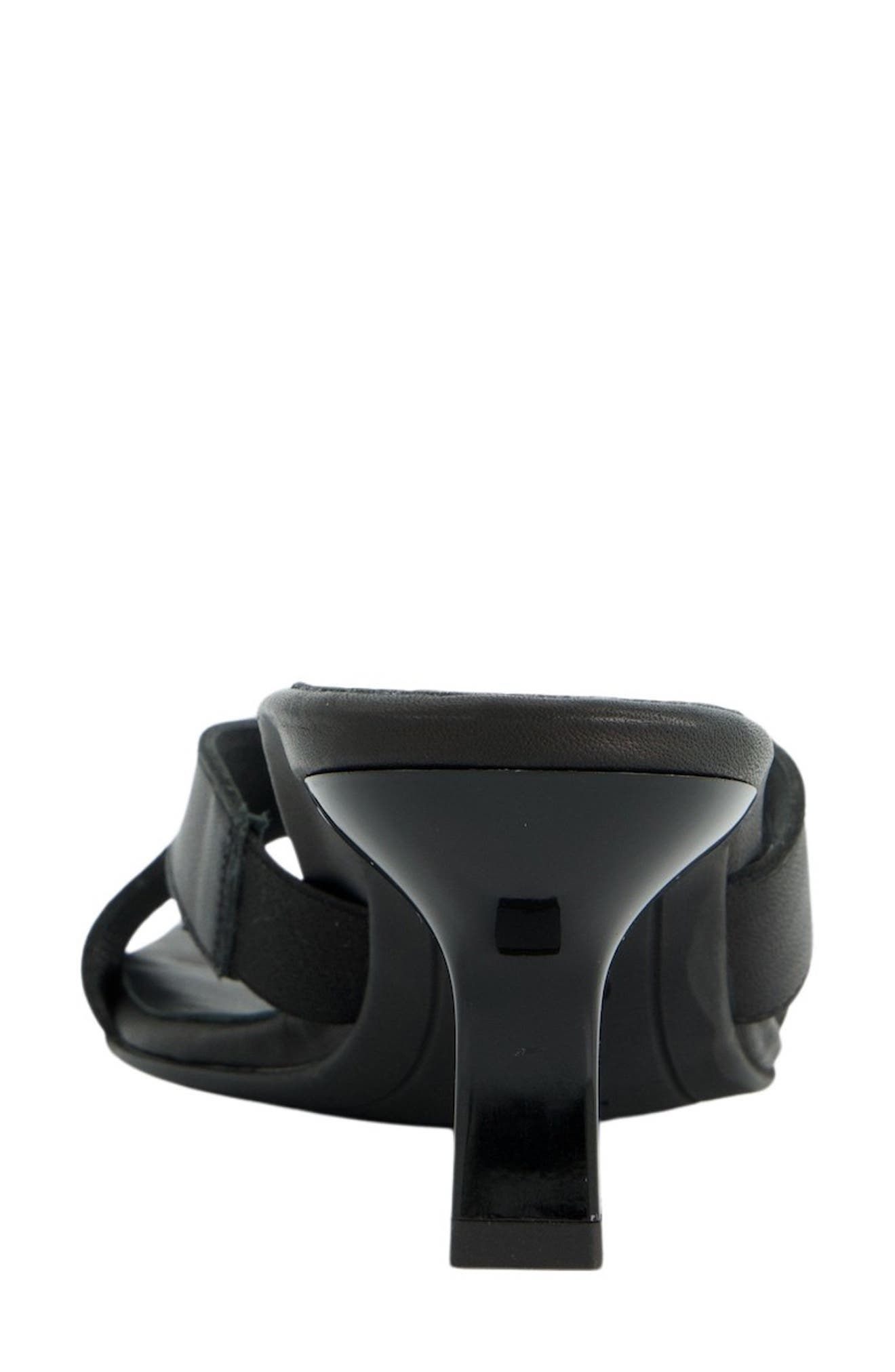 Paul Green Dazzle Kitten Heel Slide Sandal, Alternate, color, Black Leather