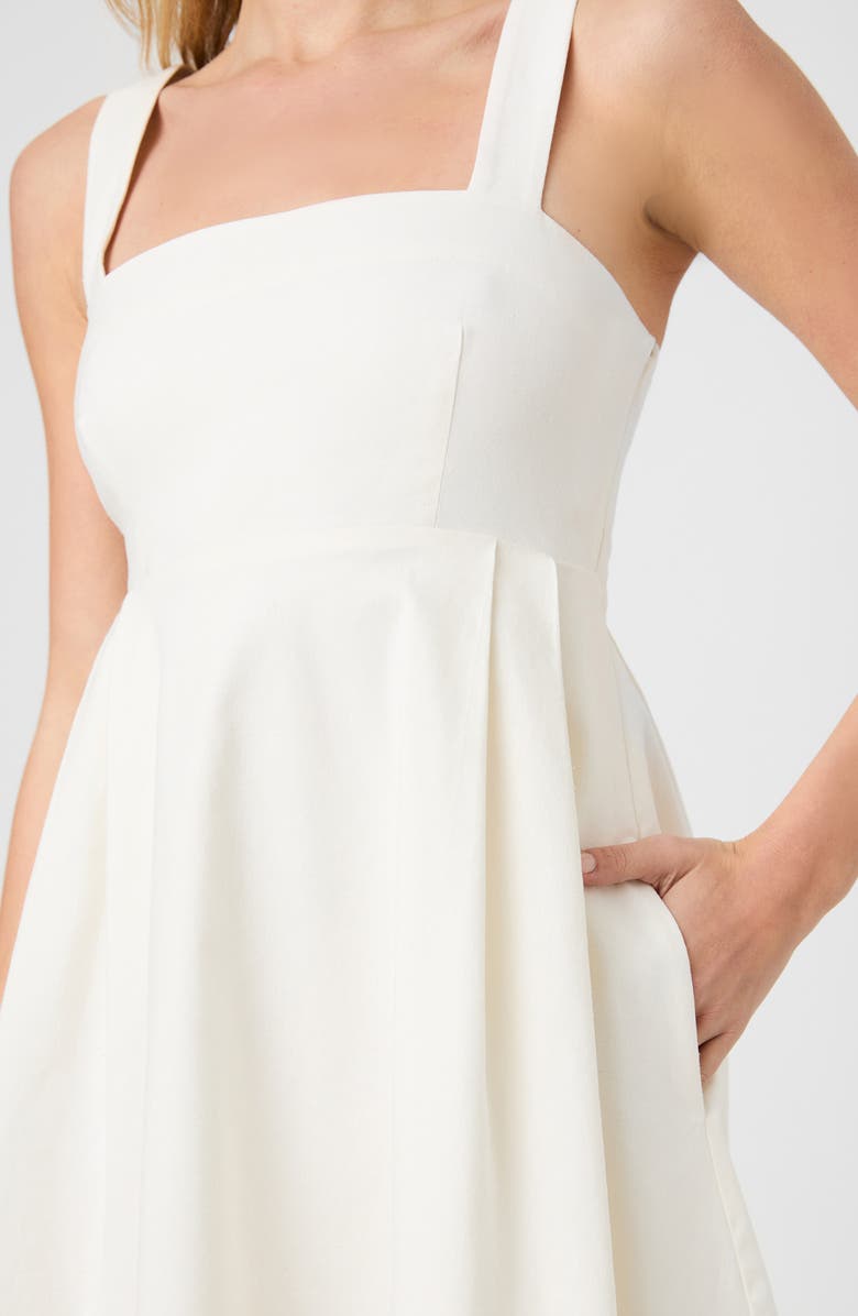 French Connection Linen Blend Minidress, Alternate, color, Summer White