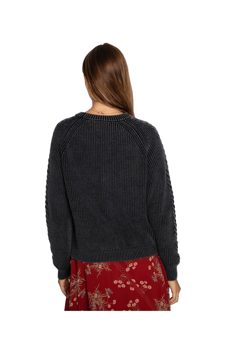 Hudson Street Cable Garment Dyed Sweater, Alternate, color, Navy