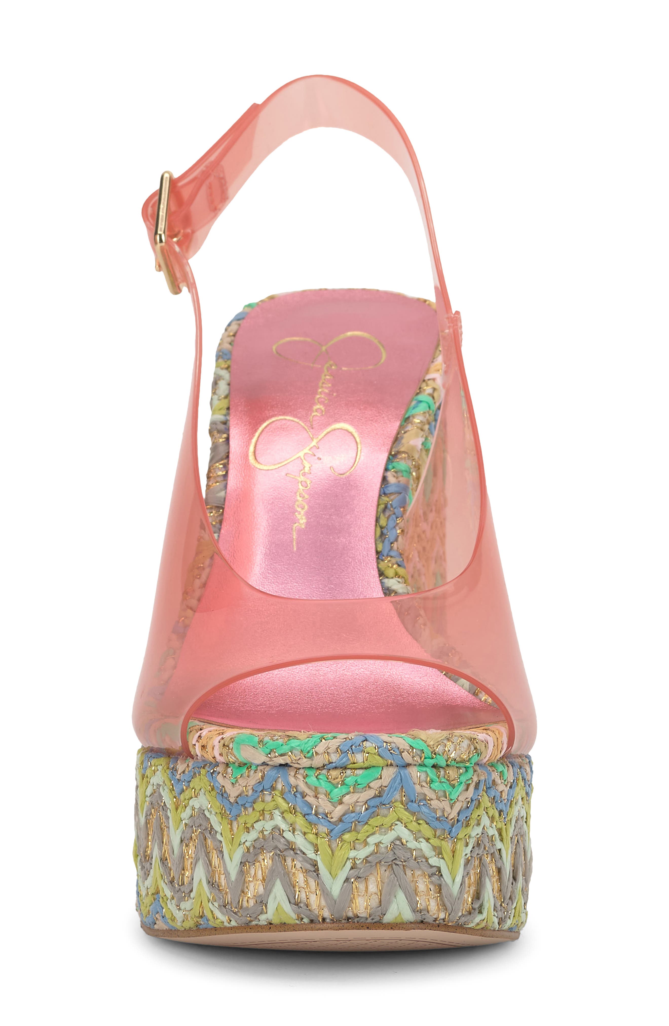 Jessica Simpson Kaliese Slingback Platform Wedge Sandal, Alternate, color, Red 01