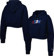 THE WILD COLLECTIVE Women's The Wild Collective Navy Tennessee Titans Cropped Pullover Hoodie