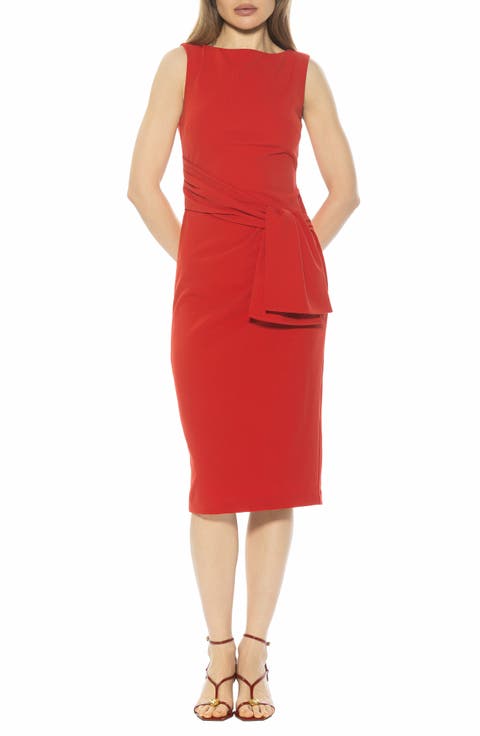 Tie Detail Sleeveless Sheath Dress