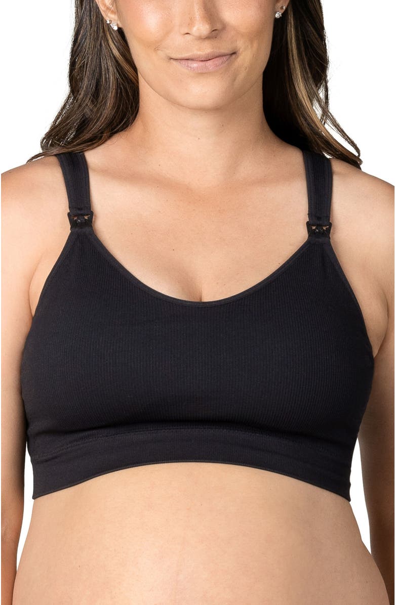 Kindred Bravely Mia Maternity & Nursing Lounge Bra- Fits Sizes 30B-44D, Main, color, Black
