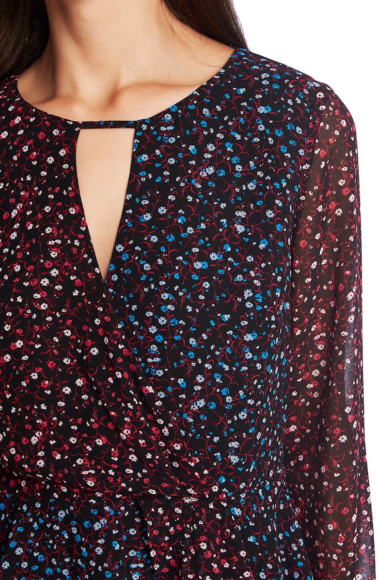 1.STATE Floral Ditsy Cross Front Peplum Blouse, Alternate, color,