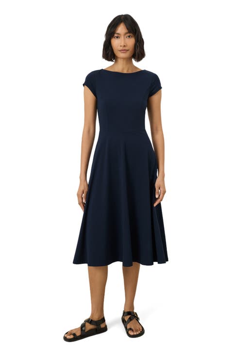 Fit & Flare Ballet Neck Dress Made With Organic Cotton