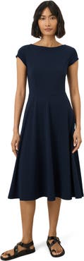 Pact Fit & Flare Ballet Neck Dress Made With Organic Cotton