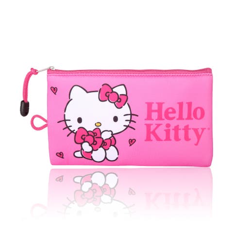 Pink Neoprene Zip Pouch Makeup Bag for Travel