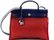 Pre-Owned Hermes Herbag Zip Leather and Toile 31