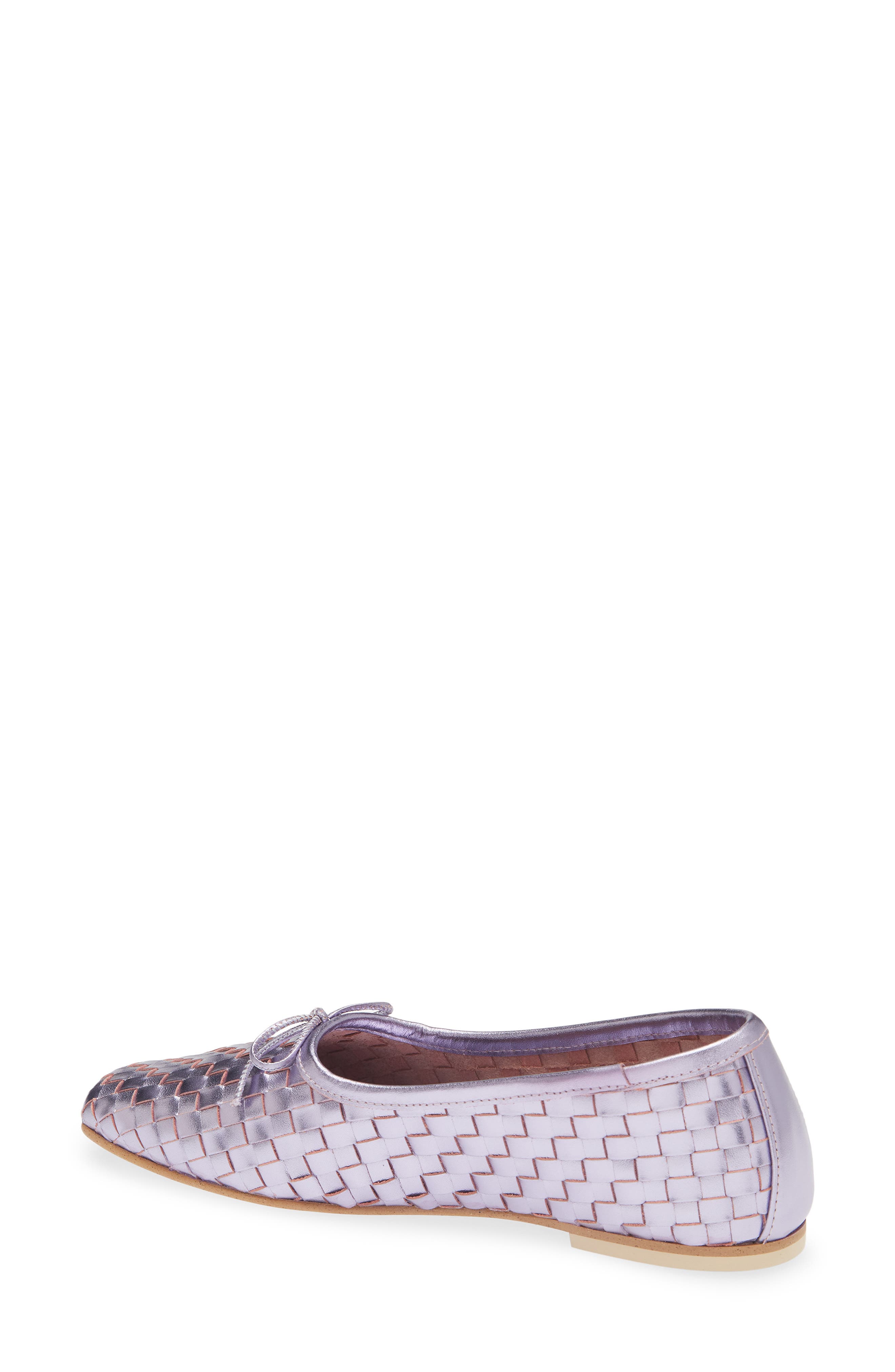 Freda Salvador Woven Square Toe Ballet Flat, Alternate, color, Lilac Metallic
