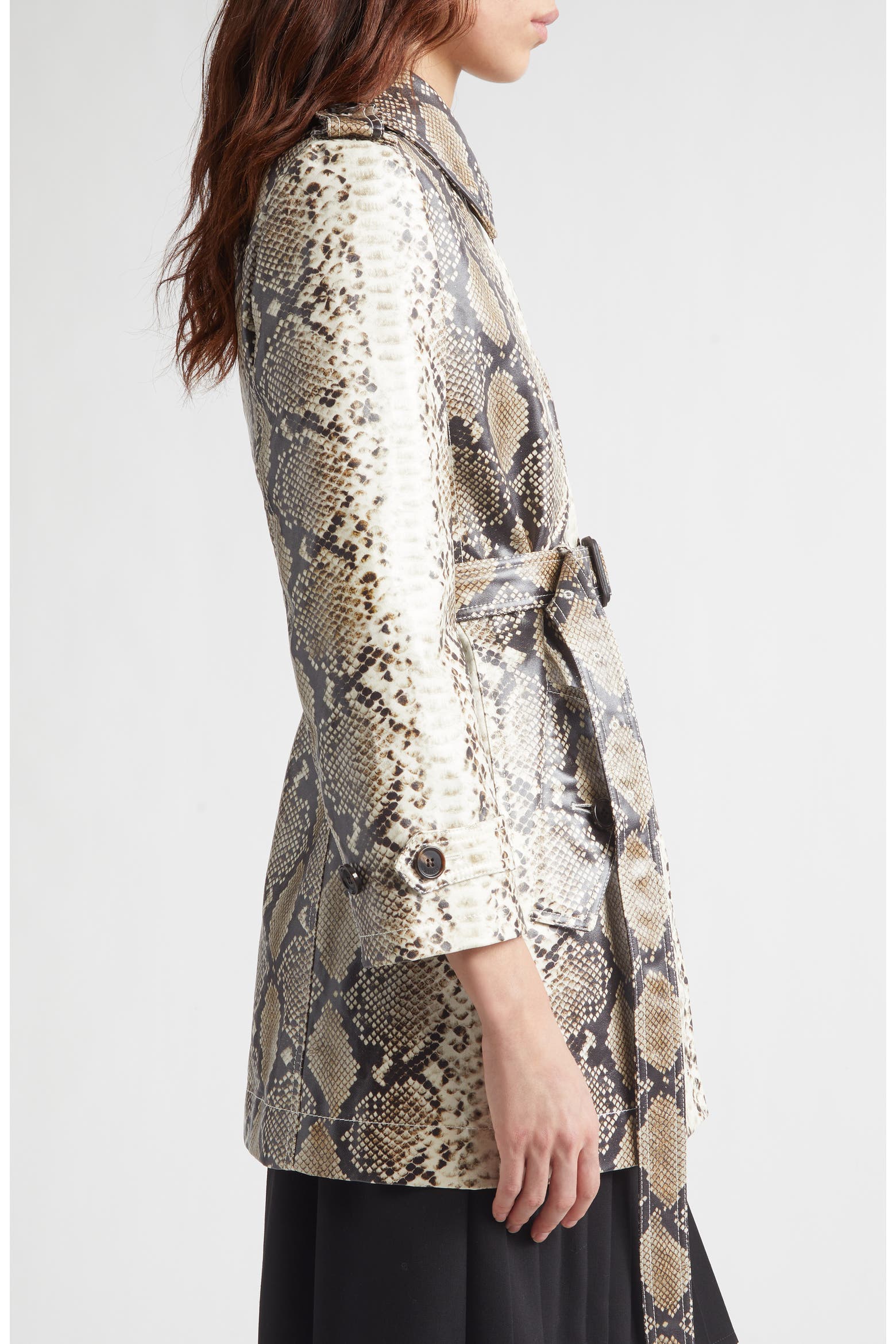 Python Print Off To Colour In Burberry Stonehaven Python Print Coated Cotton Car Coat (Women) | Nordstrom