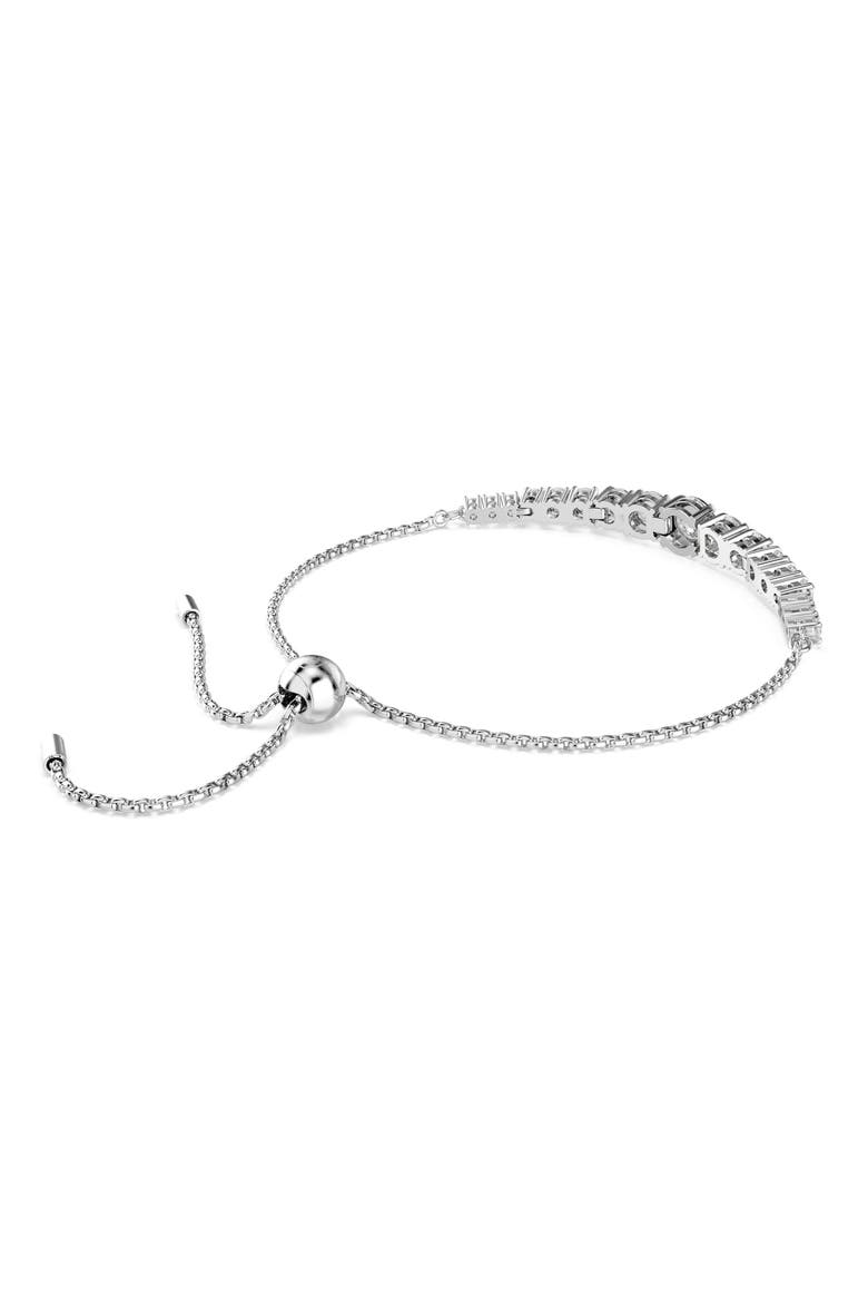 Matrix Graduated Zirconia Slider Bracelet, Alternate, color, WHITE/ SILVER