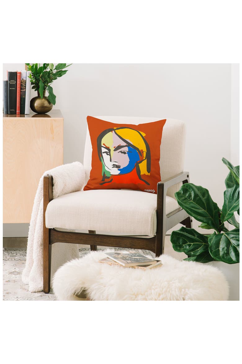 Helene in Red Modern Female Accent Pillow, Alternate, color, RED