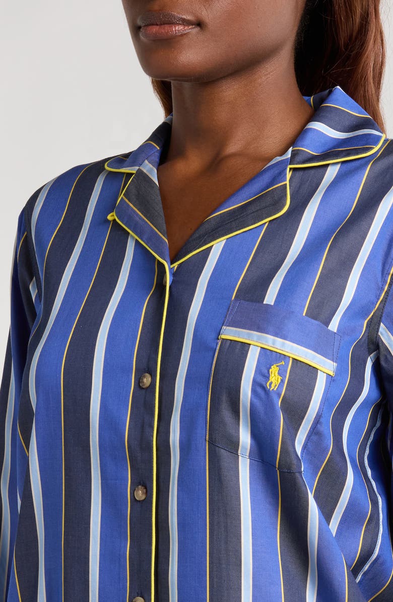 Polo Ralph Lauren Madison Stripe Cotton Blend Pajamas, Alternate, color, Navy Cricket