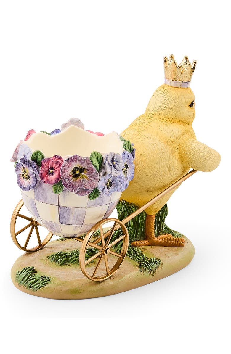 MACKENZIE CHILDS Pansy Party Chick with Cart, Alternate, color, Purple