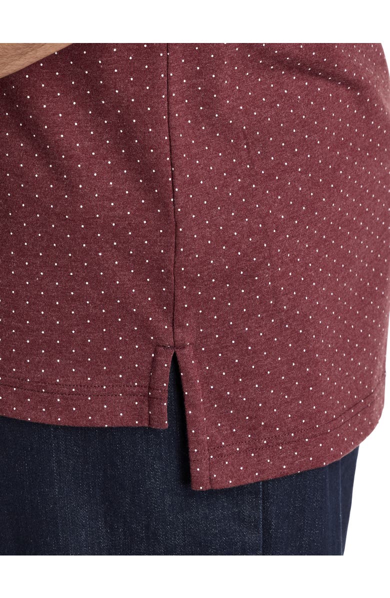 Harbor Bay by DXL Big & Tall Pin Dot Printed Polo Shirt, Alternate, color, Rum Raisin Heather