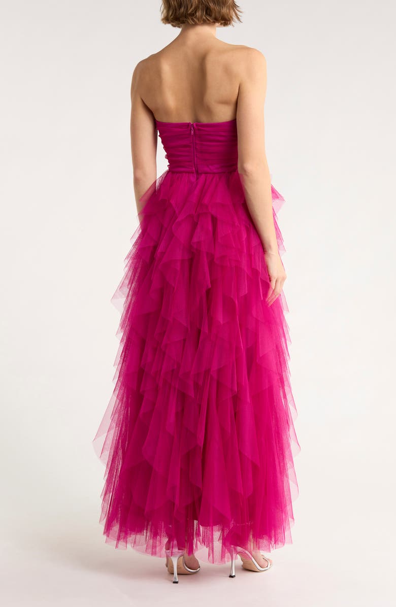 Chelsea28 Strapless Tiered Tulle Gown, Alternate, color, Pink Plumier