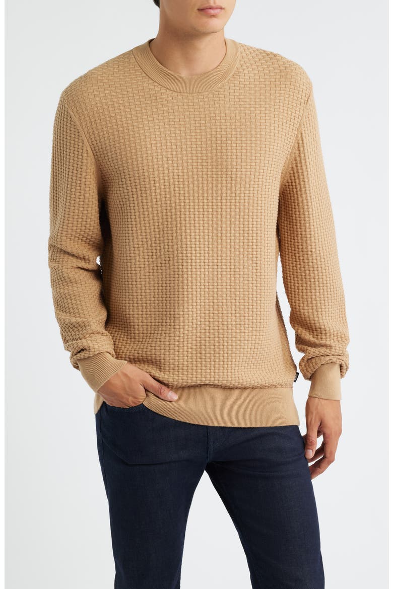 Imberto Textured Sweater, Main, color, MEDIUM BEIGE