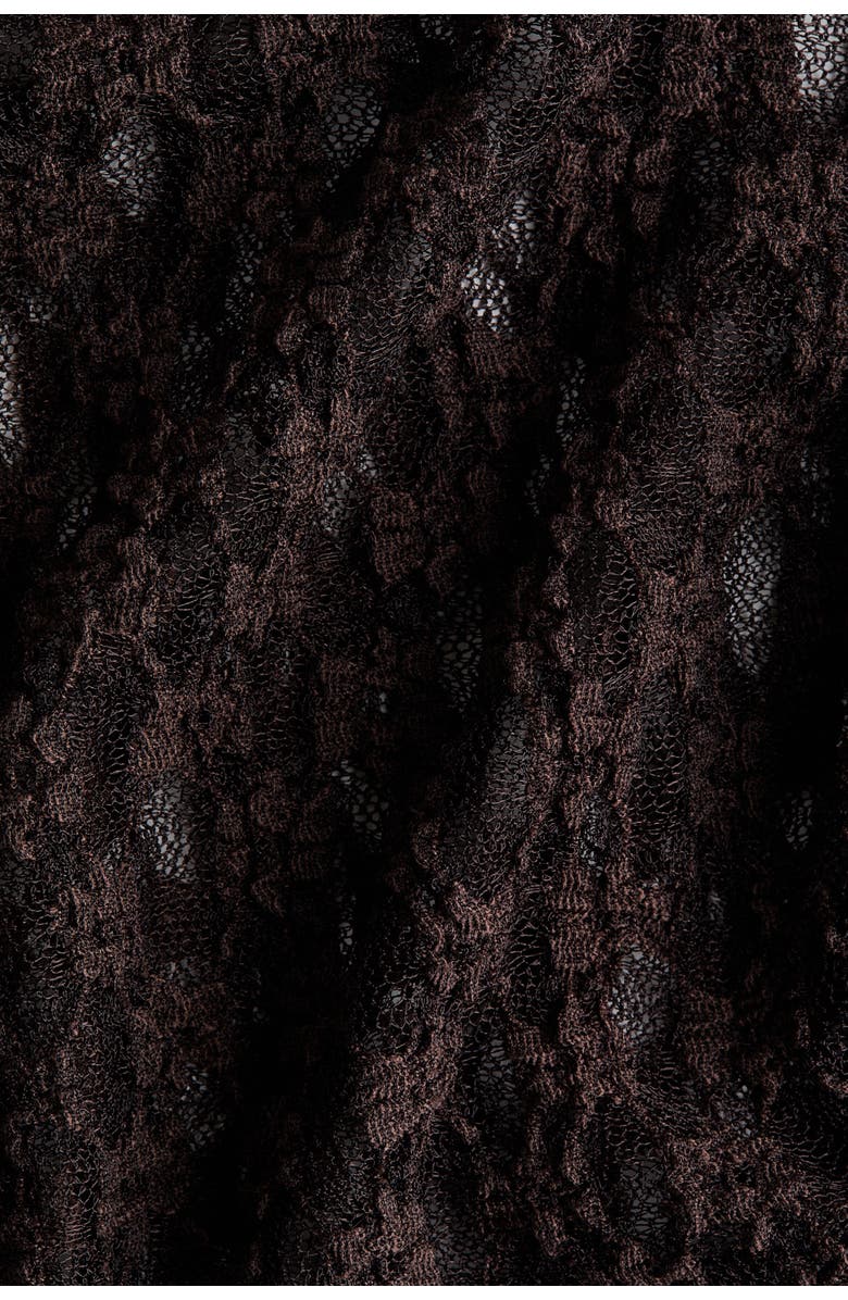 H&M Lace-look Thong Body, Alternate, color, Dark Brown