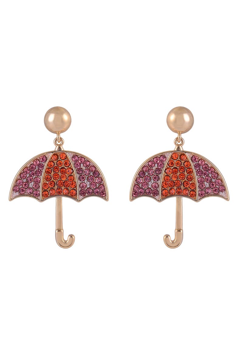 Stone Umbrella Earrings, Alternate, color, Pink