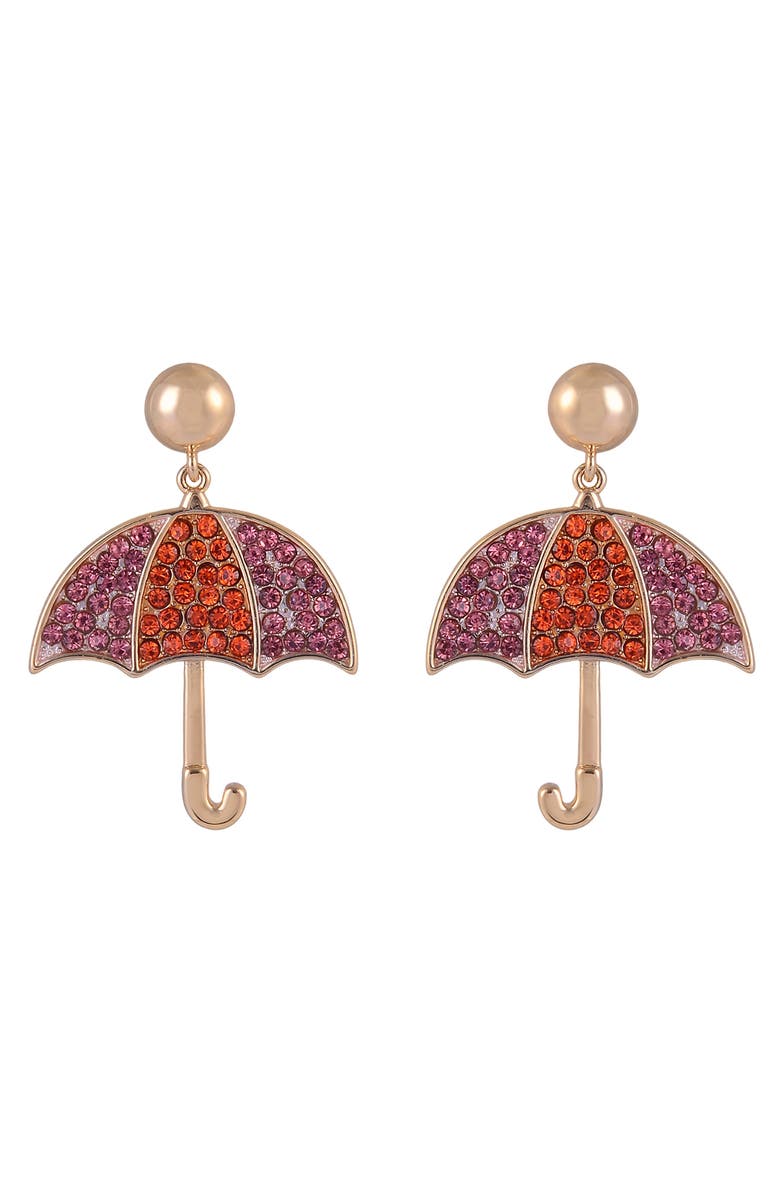 Hallmark Stone Umbrella Earrings, Alternate, color, Pink