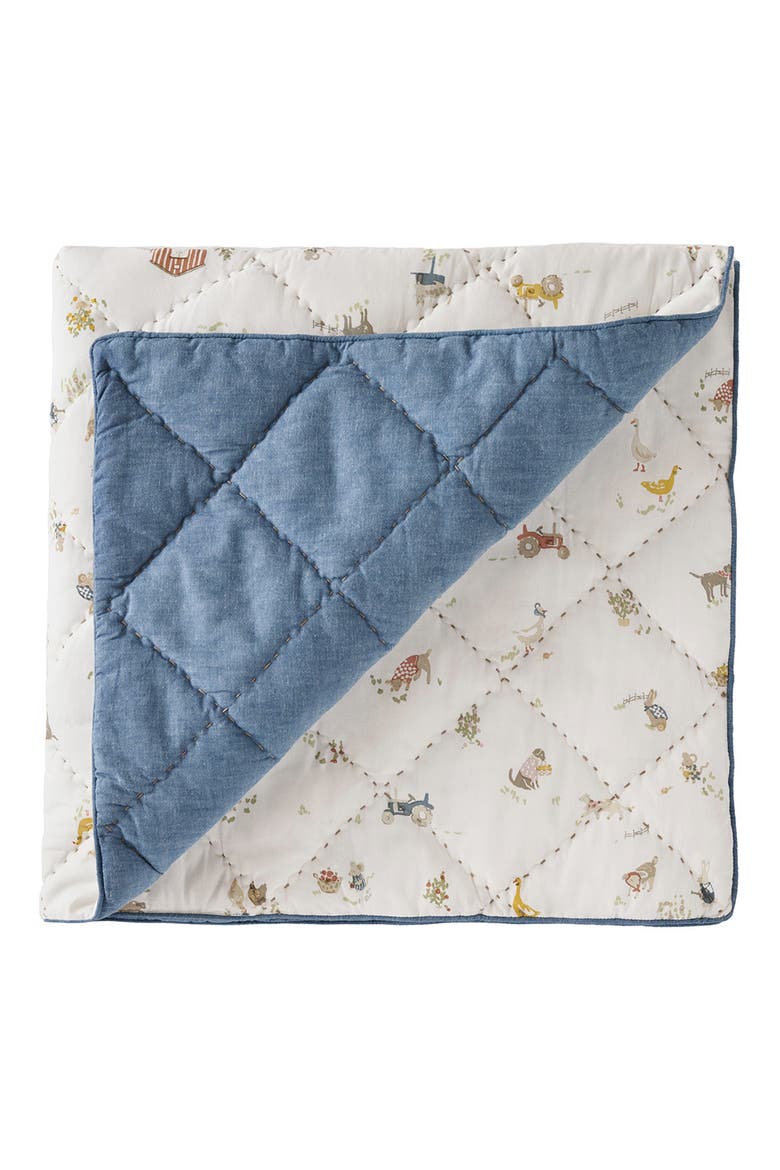 On the Farm Reversible Quilted Blanket, Alternate, color, ON THE FARM