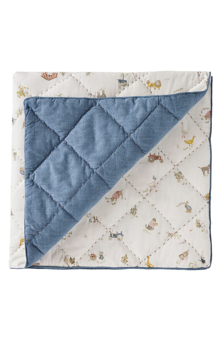 Pehr On the Farm Reversible Quilted Blanket, Alternate, color, On The Farm