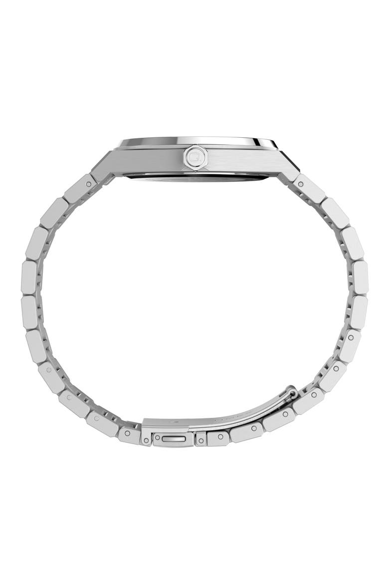 Q Timex Marbella Stainless Steel Bracelet Watch, Alternate, color, SILVER/BLUE