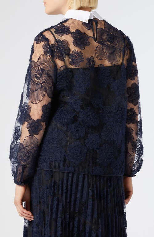 MARINA RINALDI MARINA RINALDI GODEZIA FLORAL EMBROIDERED TOP 